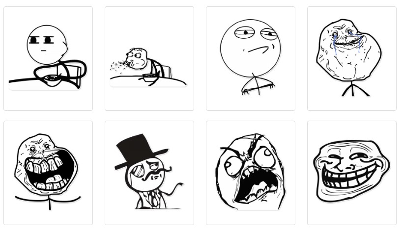 стикеры rage faces