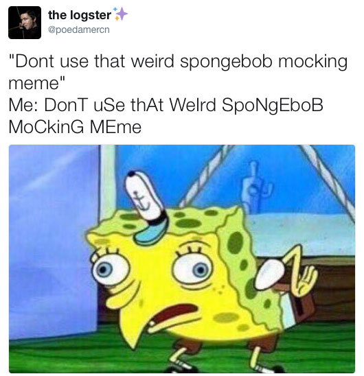 spongebob mocking
