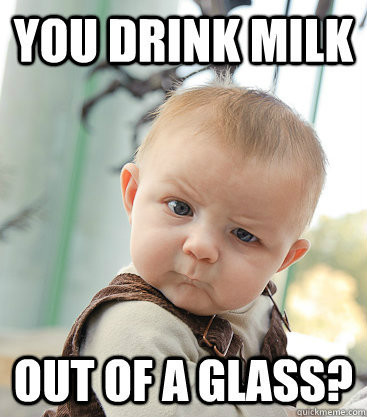 skeptical baby milk