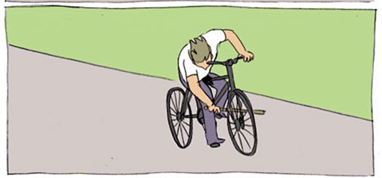 Происхождение мема "Палка в колеса" (велосипедист)