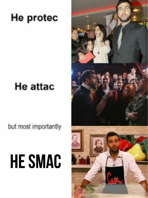 He protec, but he also attac