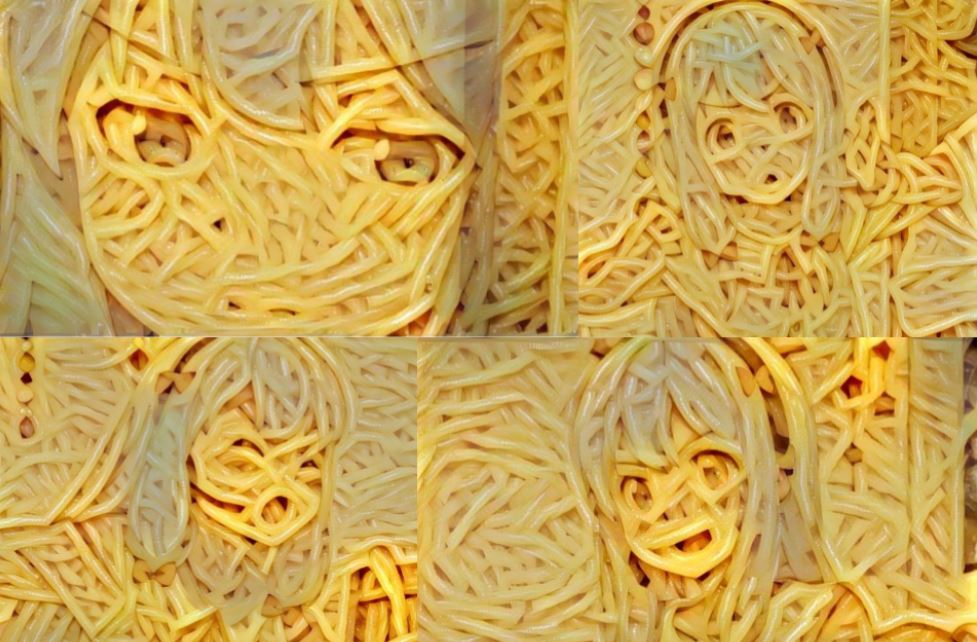лицо из спагетти