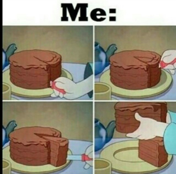 мем с куском торта