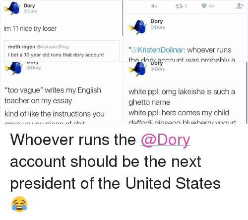 Твиттер-аккаунт Dory
