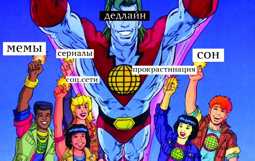 Смешные мемы про горит дедлайн