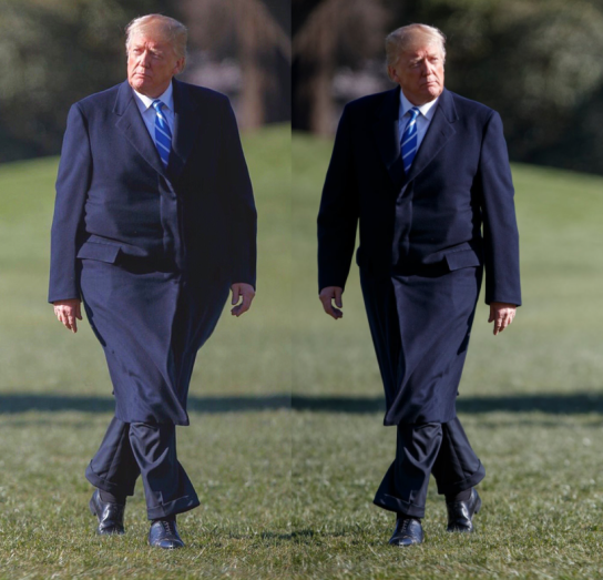 Толстый Трамп в пальто
