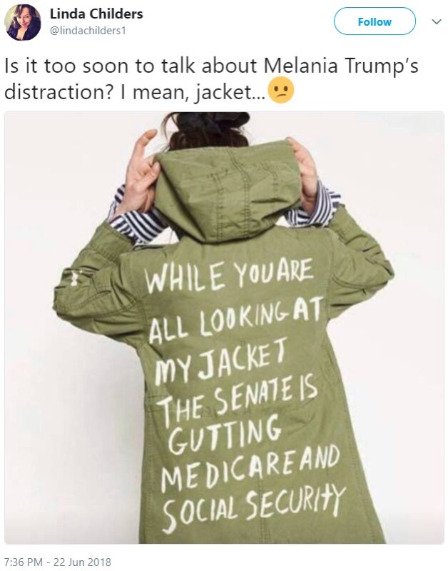 Куртка Мелании Трамп