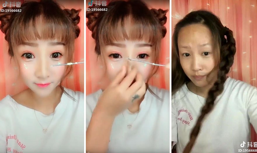  азиатки снимают макияж
