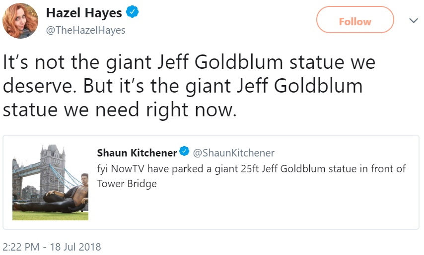 Статуя Джеффа Голдблюма