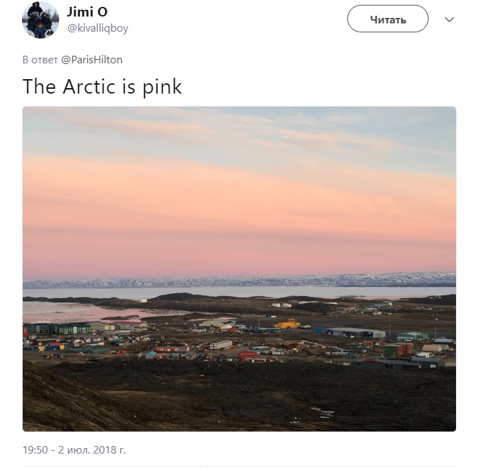 Пэрис Хилтон объясняют, что Арктика розовая