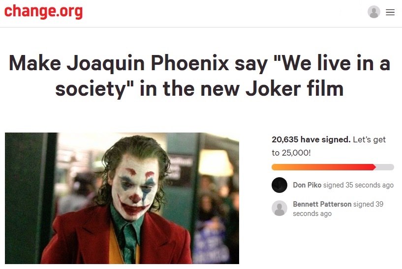 Фразу-мем "We Live In a Society" просят добавить в "Джокер"