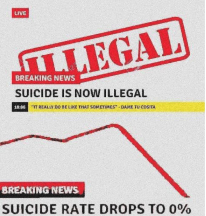 Уровень самоубийств упал до 0%