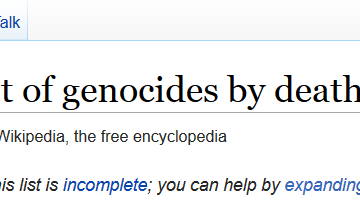 You Can Help By Expanding It - List of genocides by death toll