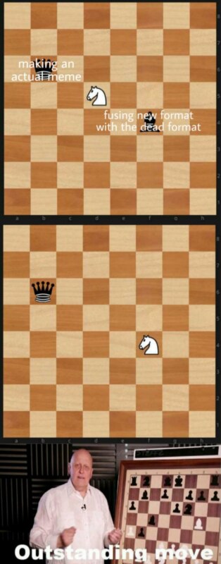 This chess meme where the horse can only go in one position and then in  another one : r/MemeTemplatesOfficial