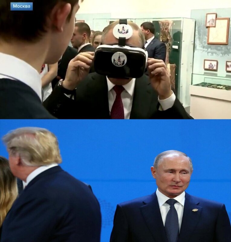 Путин в очках виртуальной реальности