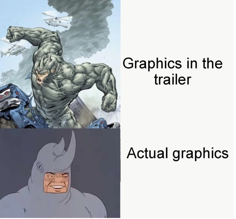 Мем с ухмыляющимся Носорогом из мультсериала Человек-Паук