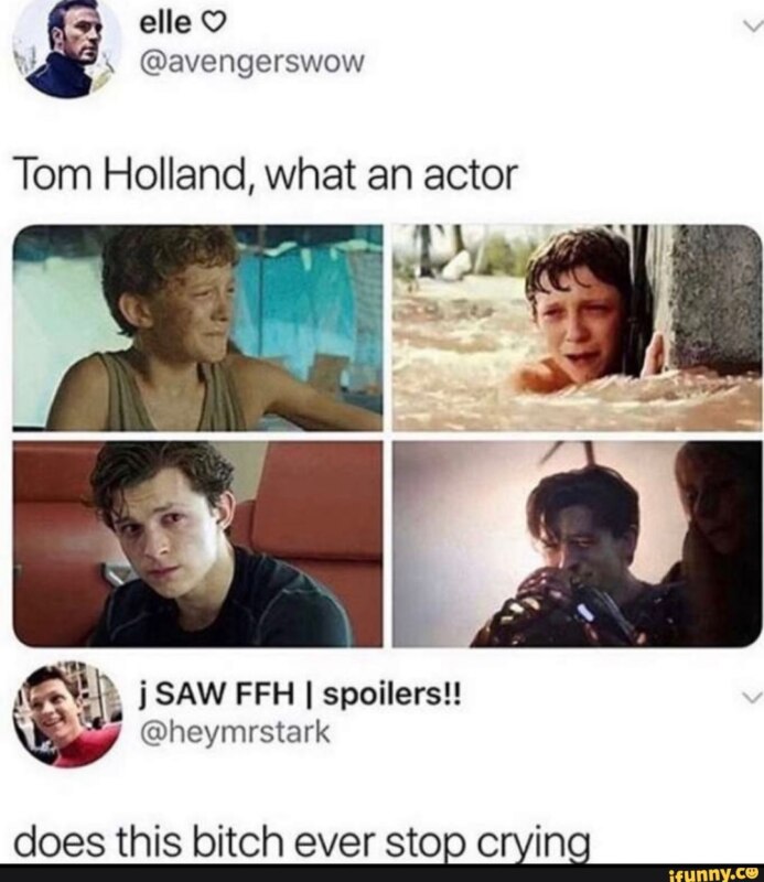 Том Холланд плачет
