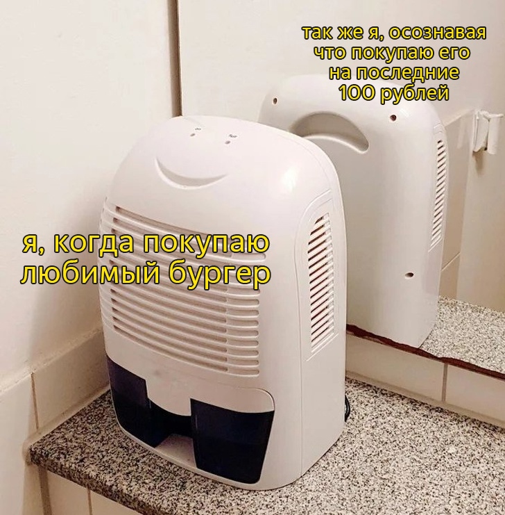 Осушитель воздуха перед зеркалом - мем
