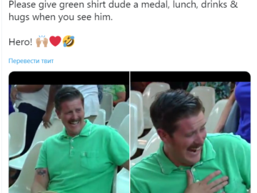 Парень в зеленой футболке