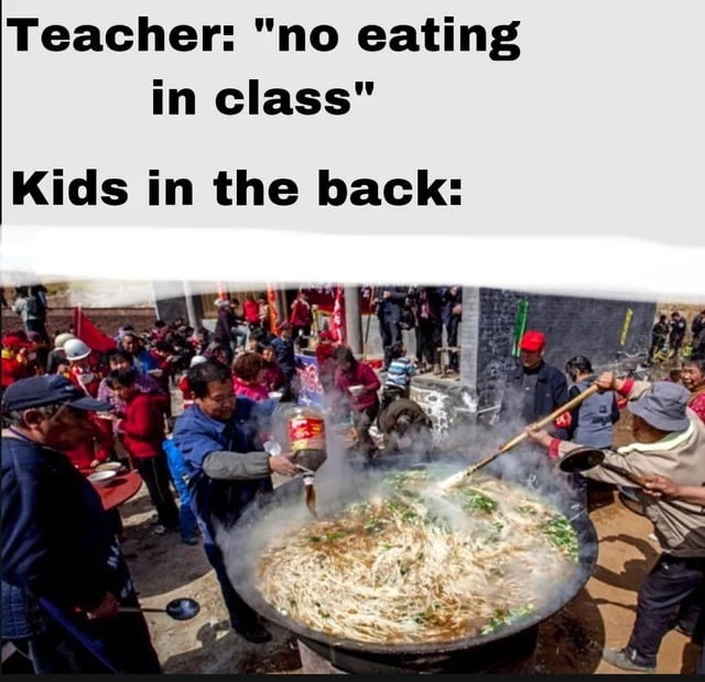 No eating in class meme