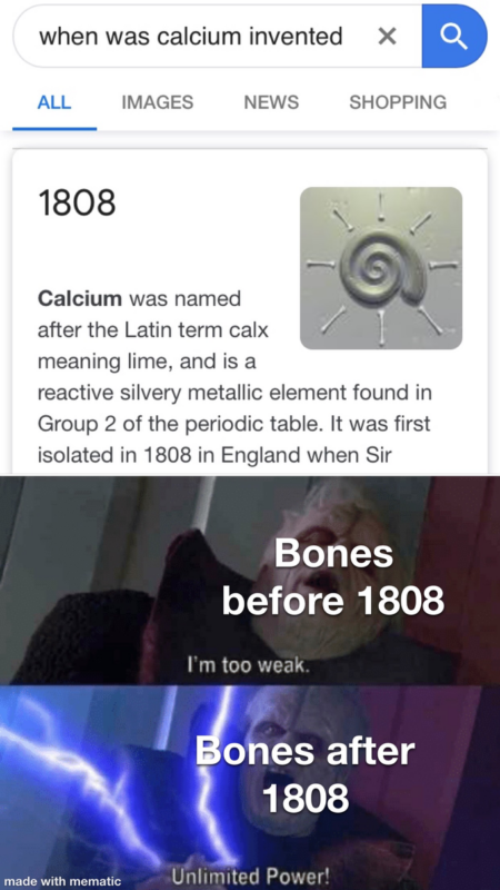 When was calcium invented meme
