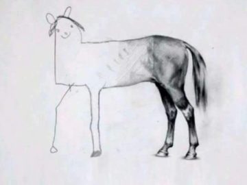 Незаконченный рисунок лошади