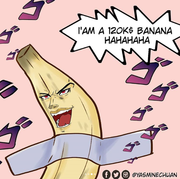 Приклеенный скотчем банан