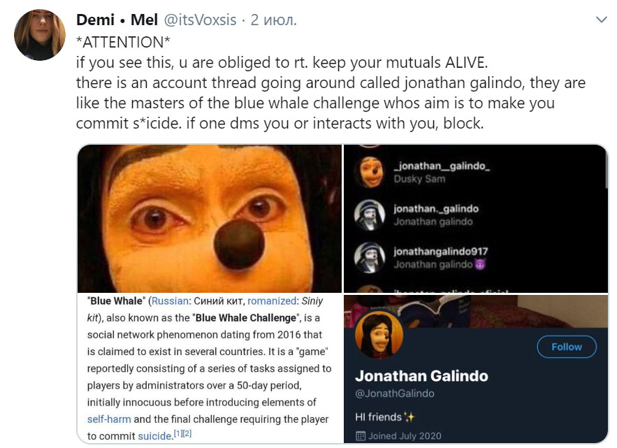 Jonathan Galindo twitter tik tok