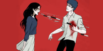 девушка кричит ножами мем