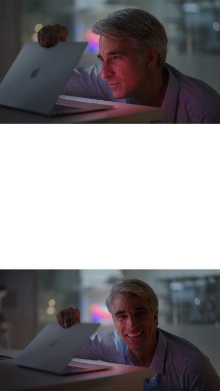 Крейг Федериги смотрит в MacBook