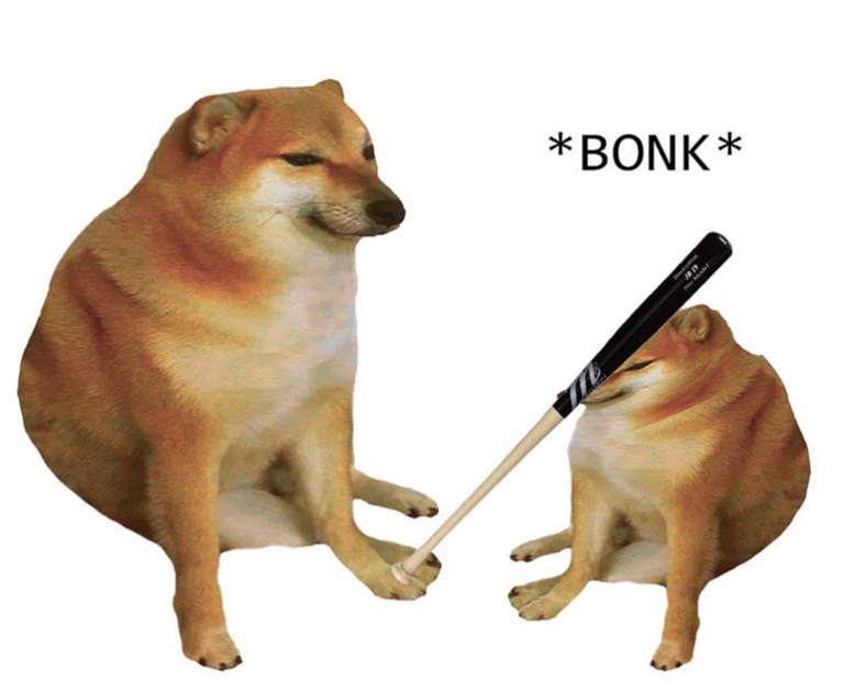 Bonk - что за мем Бонк, где собака бьет битой другую собаку