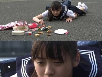 Японская школьница уронила обед