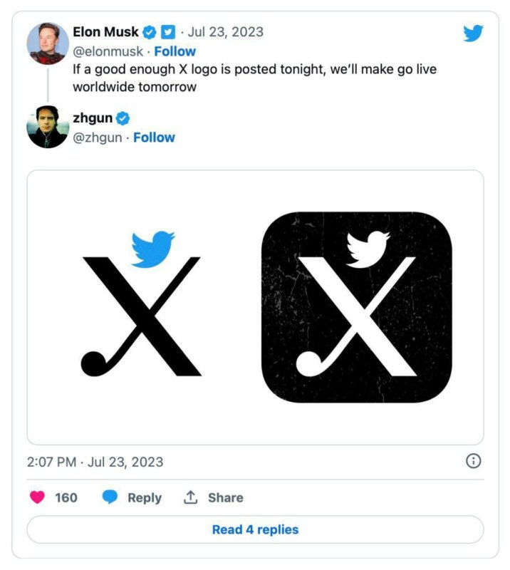 twitter и X логотип